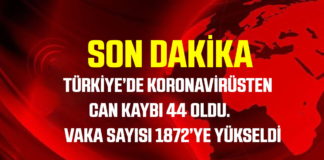 Türkiye'de koronavirüsten ölenlerin sayısı 44'e, vaka sayısı 1872'ye yükseldi